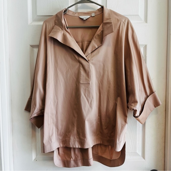 Ted Baker Avereye Rose Light Pink Blouse Batwing Popover Size 12/14 - Picture 3 of 11
